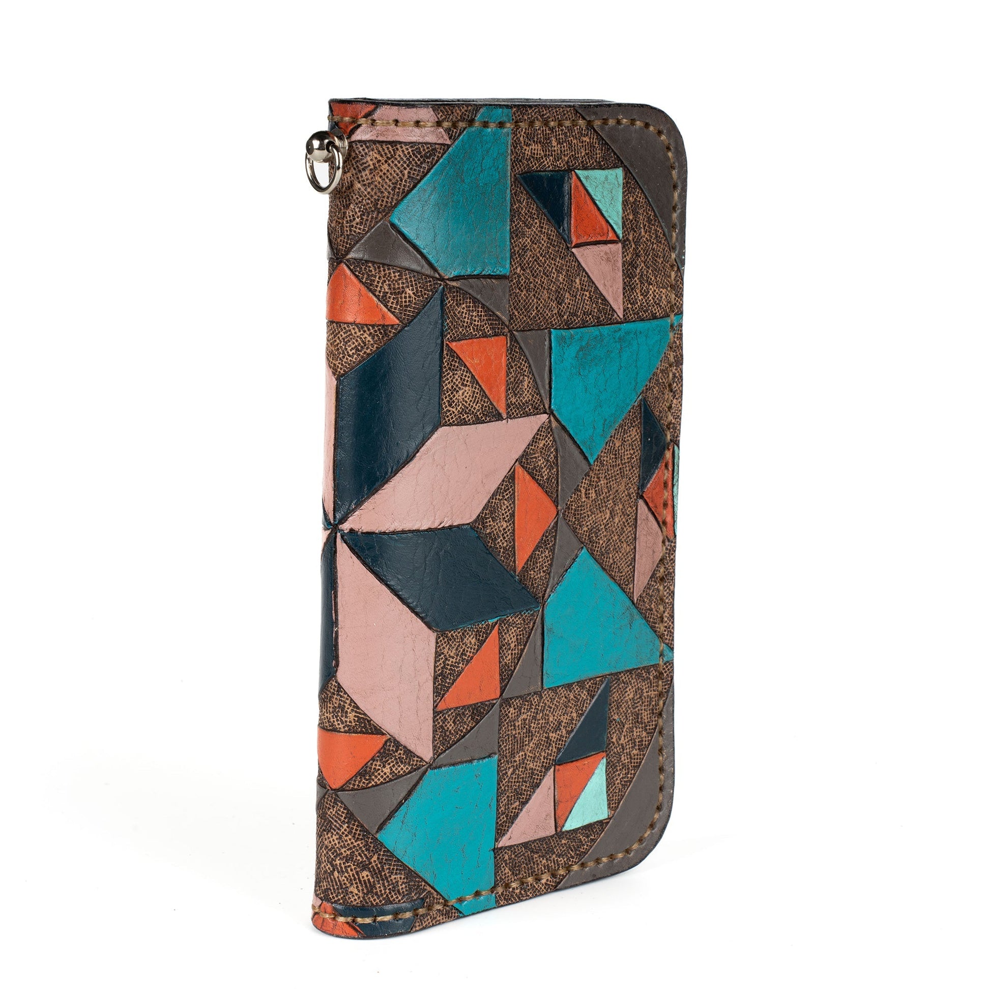 Colorfull Leather Carved & Crafted Wallet Geometric