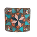 Colorfull Leather Carved & Crafted Wallet Geometric