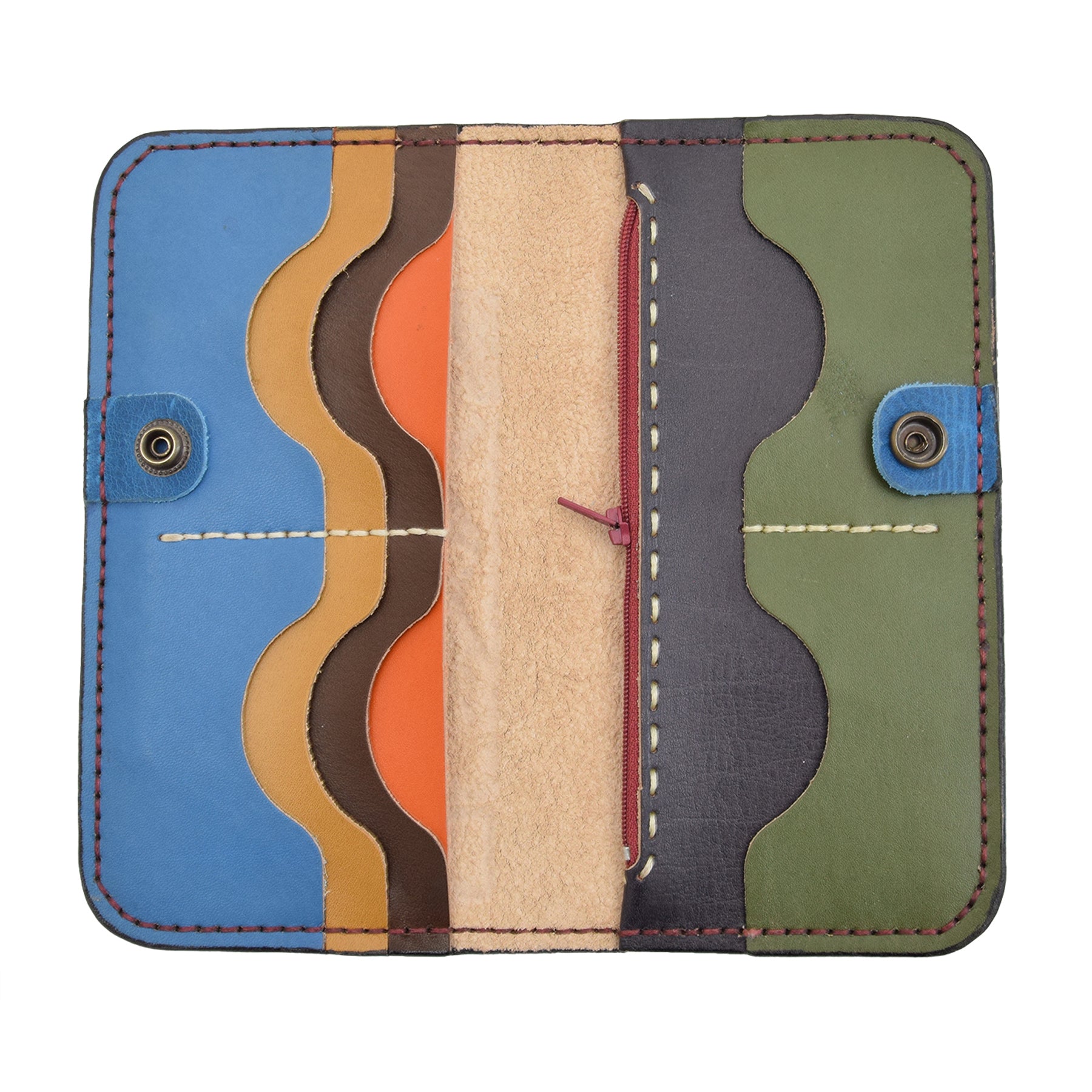 Colorfull Leather Carved & Crafted Wallet Harry