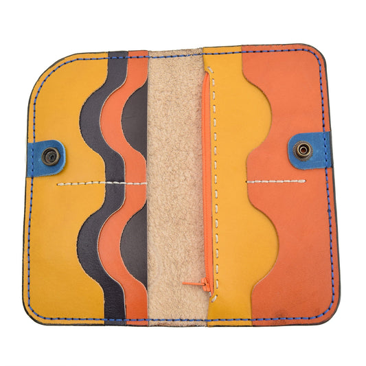 Colorfull Leather Carved & Crafted Wallet Hesperis