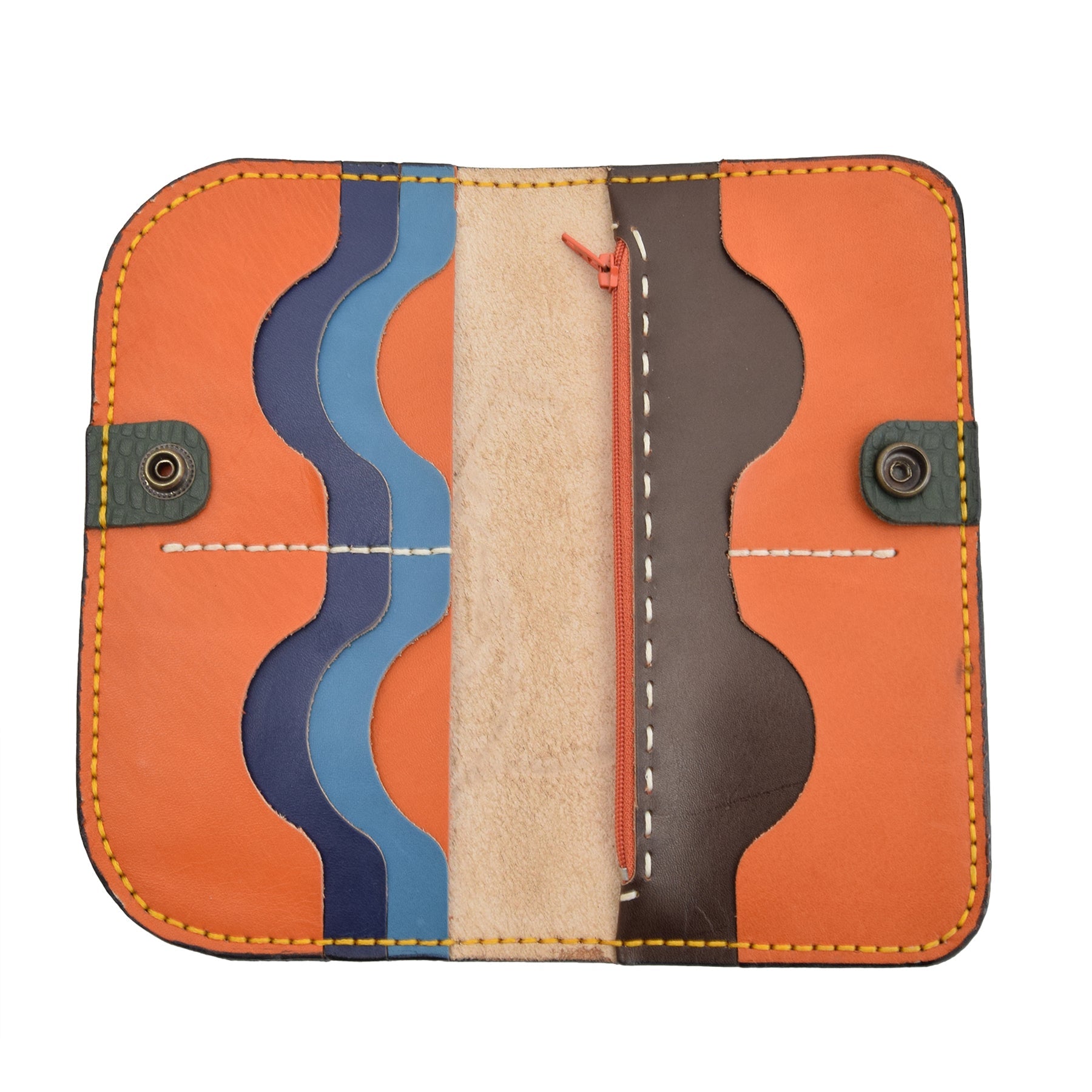 Colorfull Leather Carved & Crafted Wallet Iolanthe