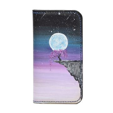 Colorfull Leather Carved & Crafted Wallet Moon