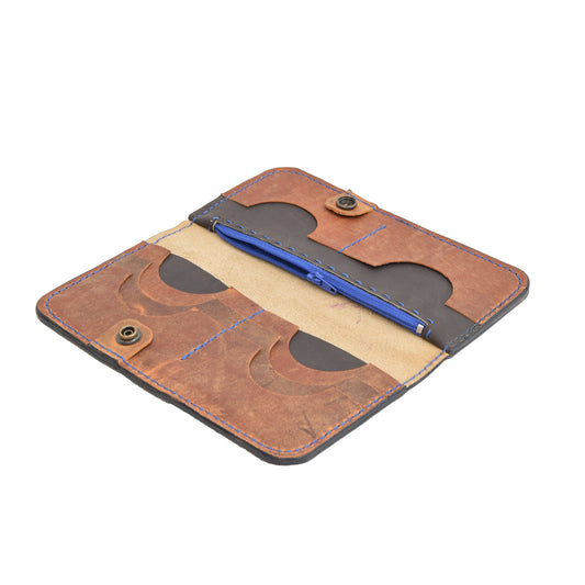 Colorfull Leather Carved & Crafted Wallet Moon