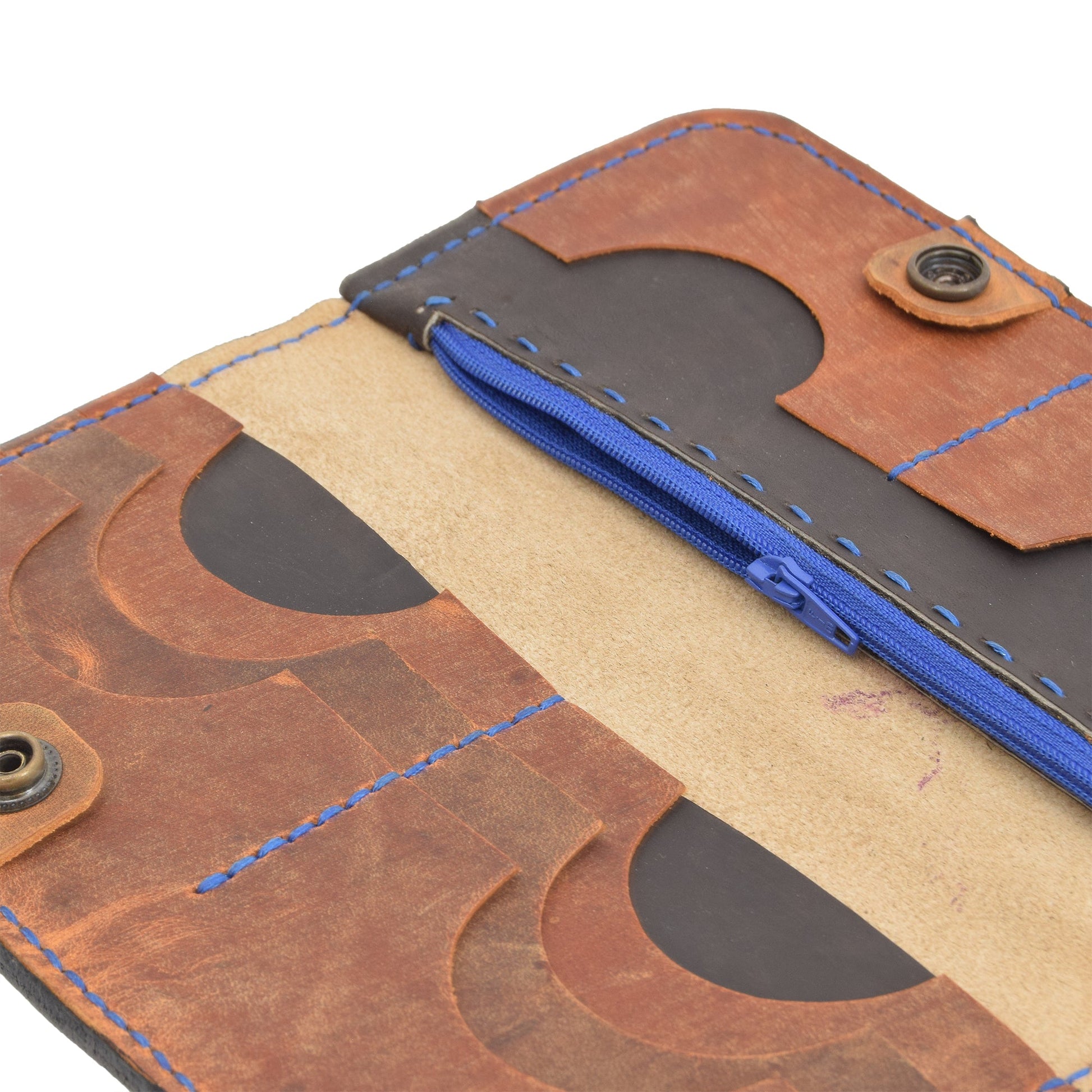 Colorfull Leather Carved & Crafted Wallet Moon