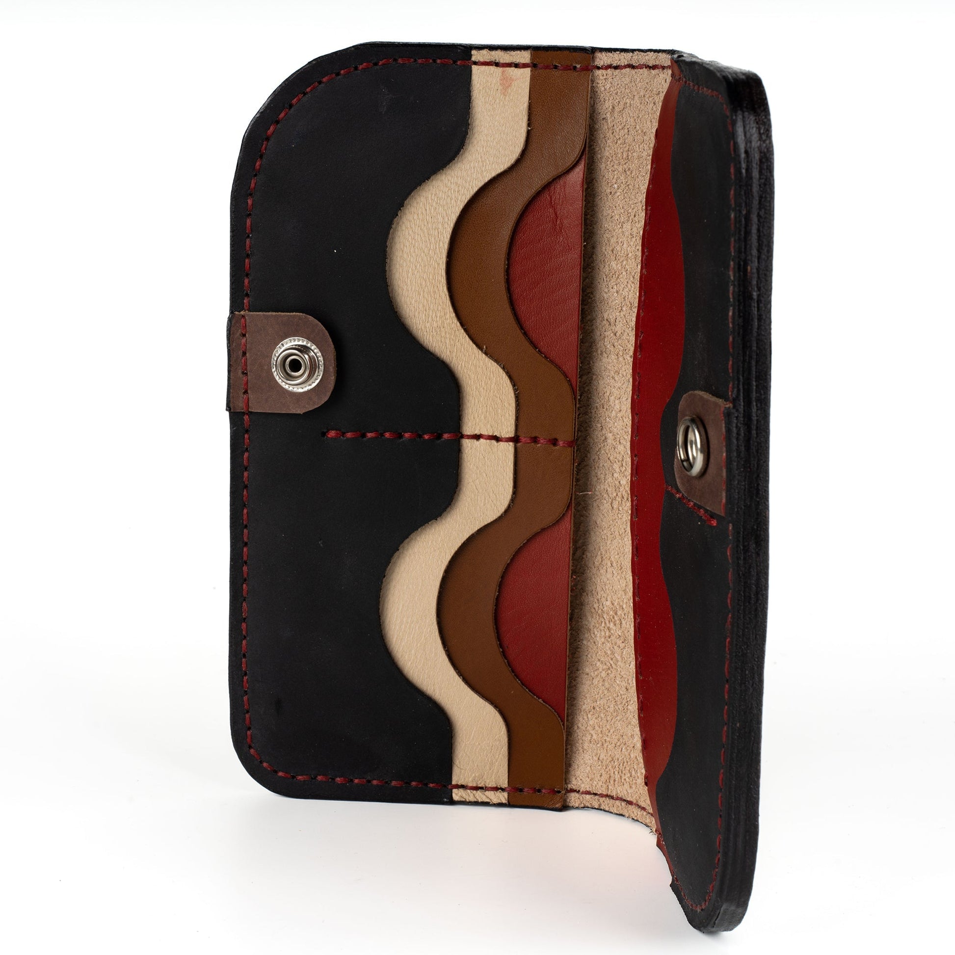 Colorfull Leather Carved & Crafted Wallet Rainy Way