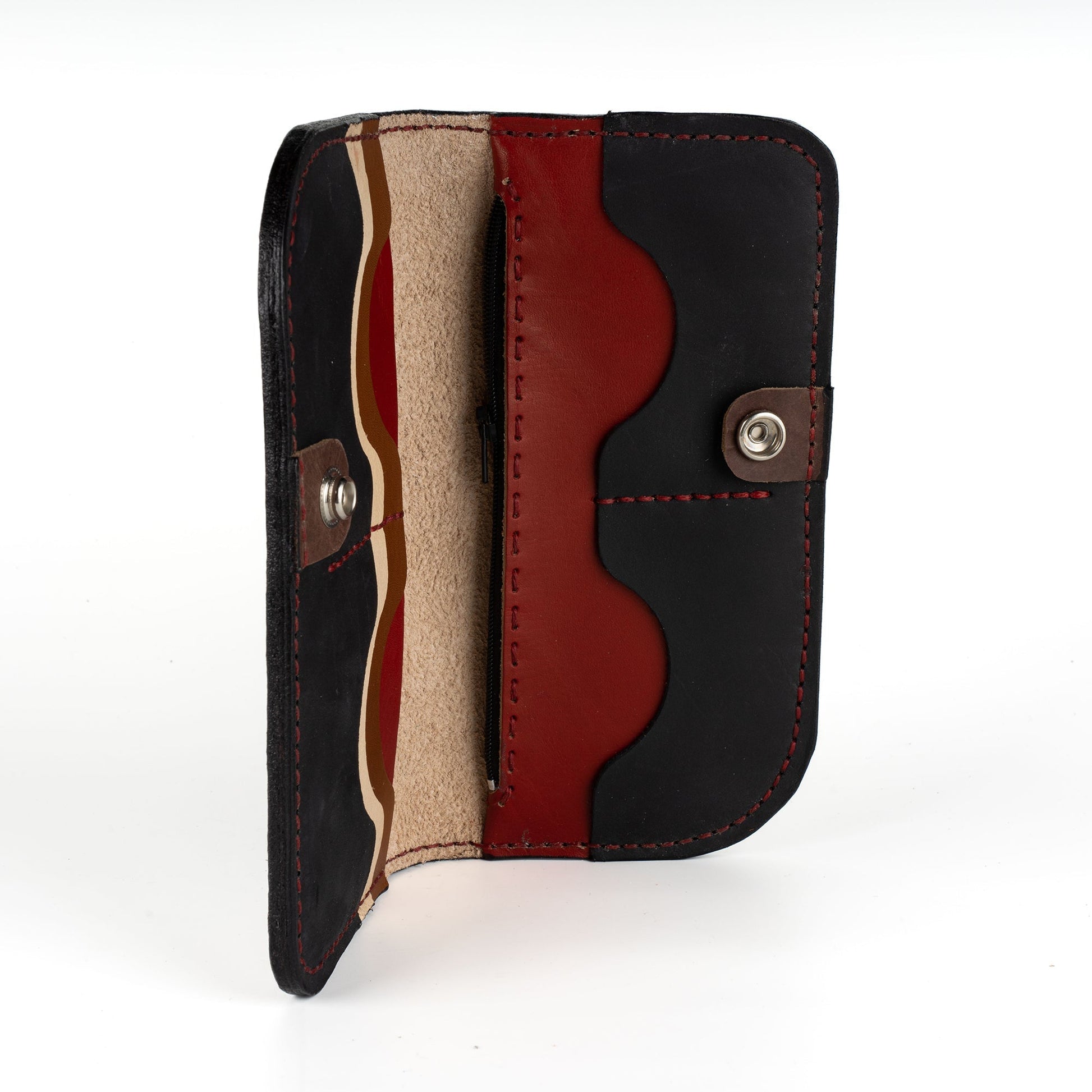 Colorfull Leather Carved & Crafted Wallet Rainy Way