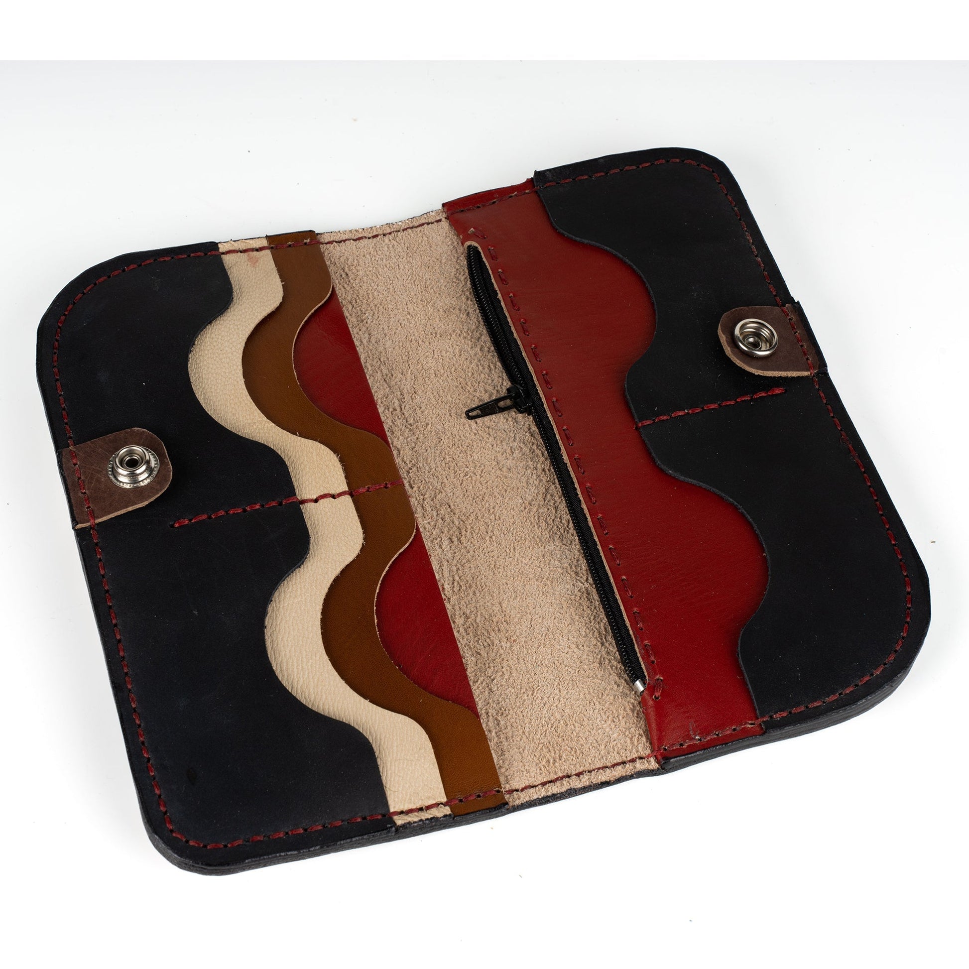 Colorfull Leather Carved & Crafted Wallet Rainy Way