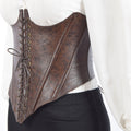 Cropped Leather Bustier Dark Brown Nora