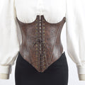 Cropped Leather Bustier Dark Brown Nora