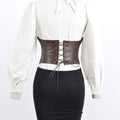 Cropped Leather Bustier Dark Brown Nora