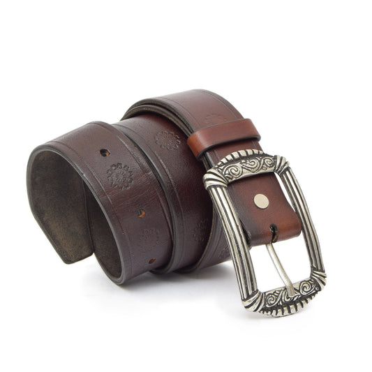 Dark Brown Leather Belt Lykia