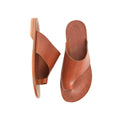 Elizabeth Chestnut Brown Leather Women’s Slippers leather women’s sandal flat, ankle strap sandal, handmade sandals beach, womens