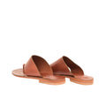 Elizabeth Chestnut Brown Leather Women’s Slippers leather women’s sandal flat, ankle strap sandal, handmade sandals beach, womens