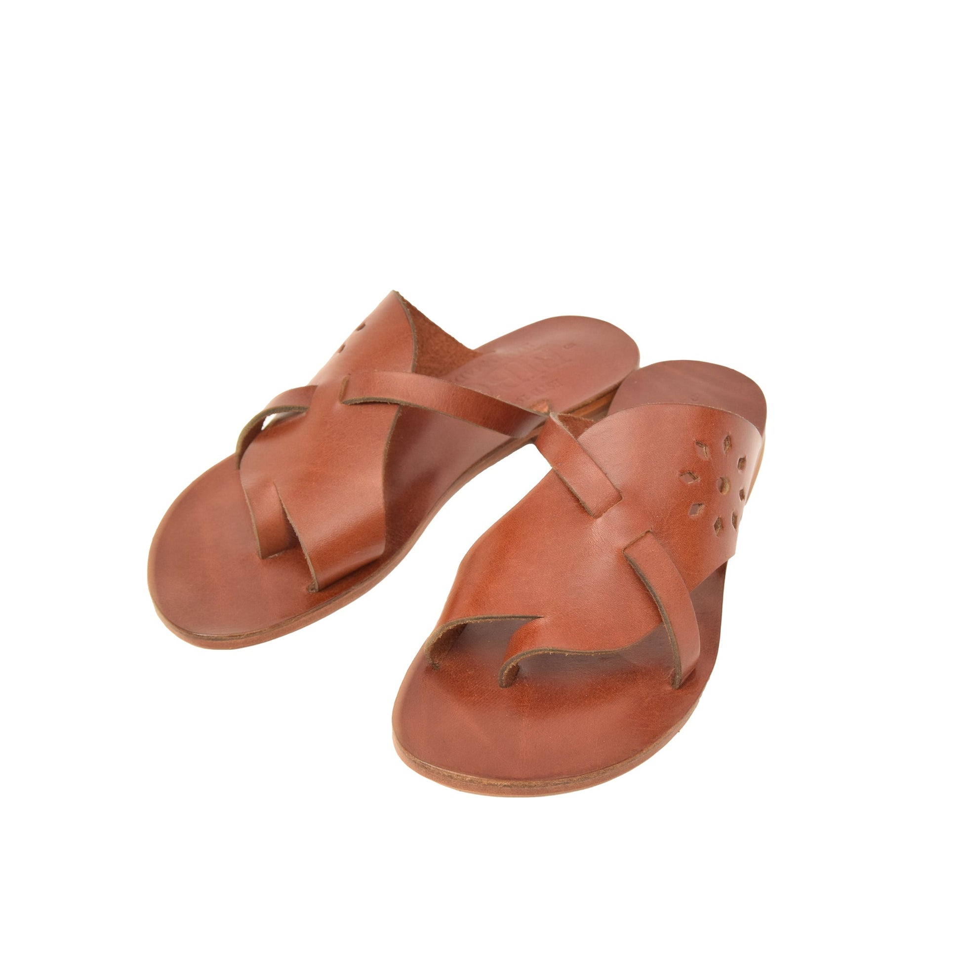 Euterpe Chestnut Brown Leather Women’s Slippers