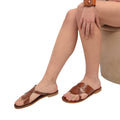 Euterpe Chestnut Brown Leather Women’s Slippers