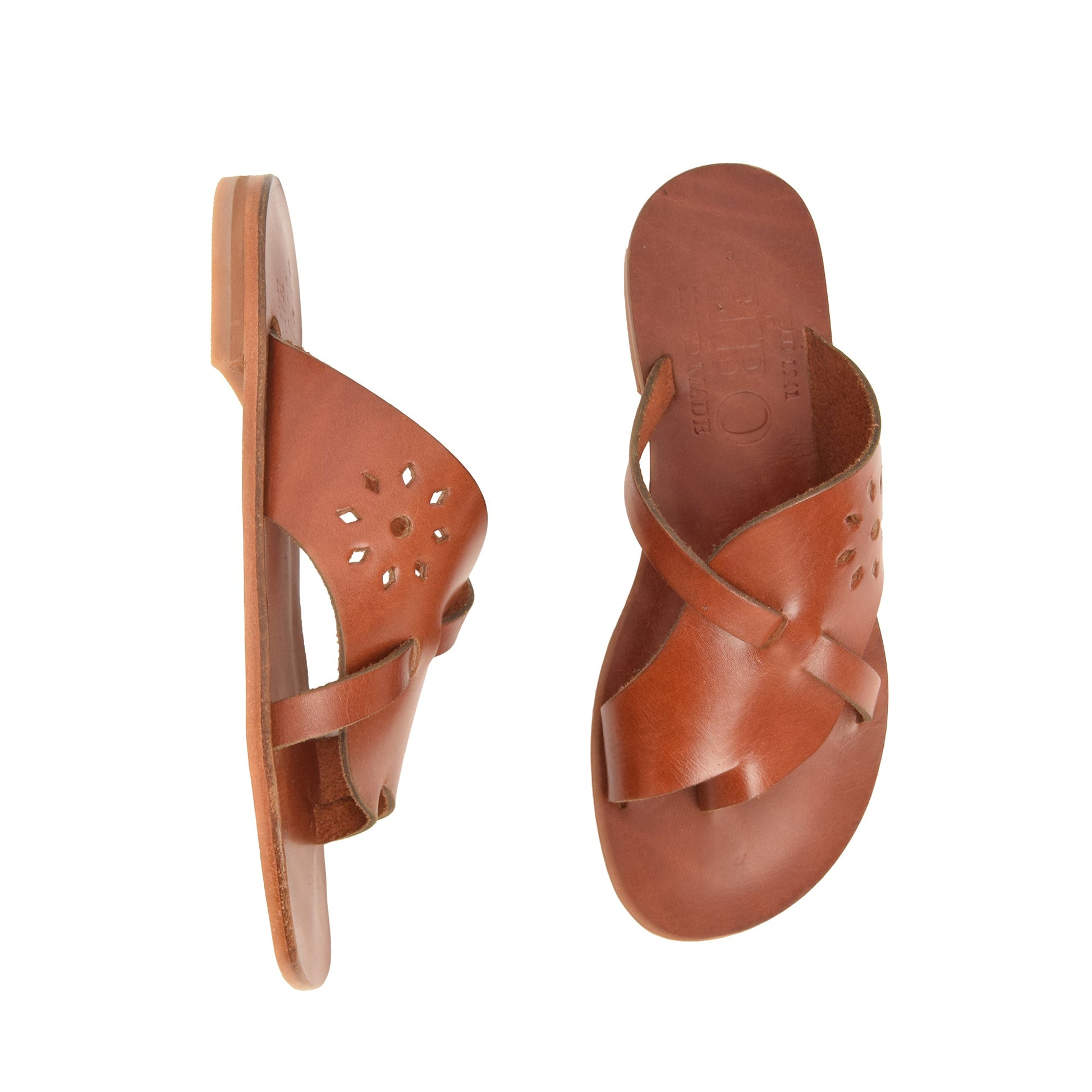 Euterpe Chestnut Brown Leather Women’s Slippers