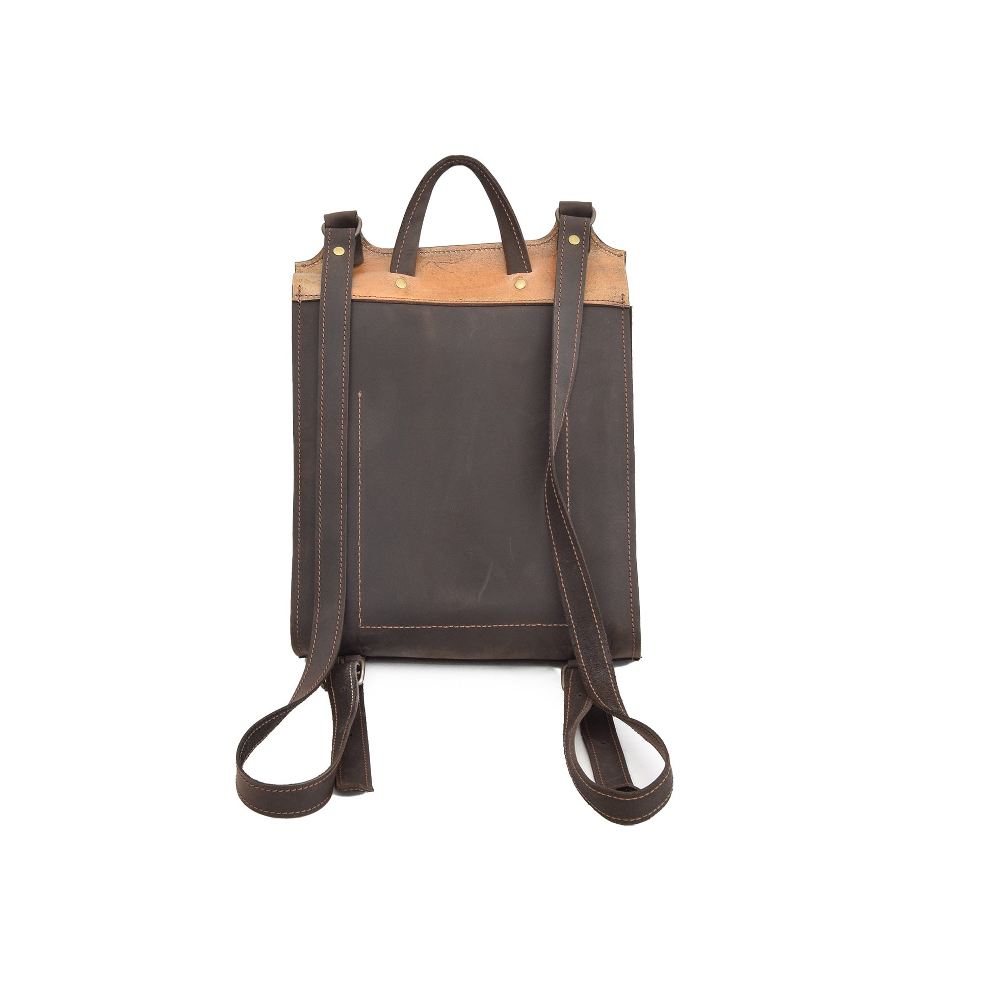 FIBO Brown Leather Backpacks