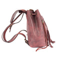 FIBO Burgundy Women’s Leather Backpack