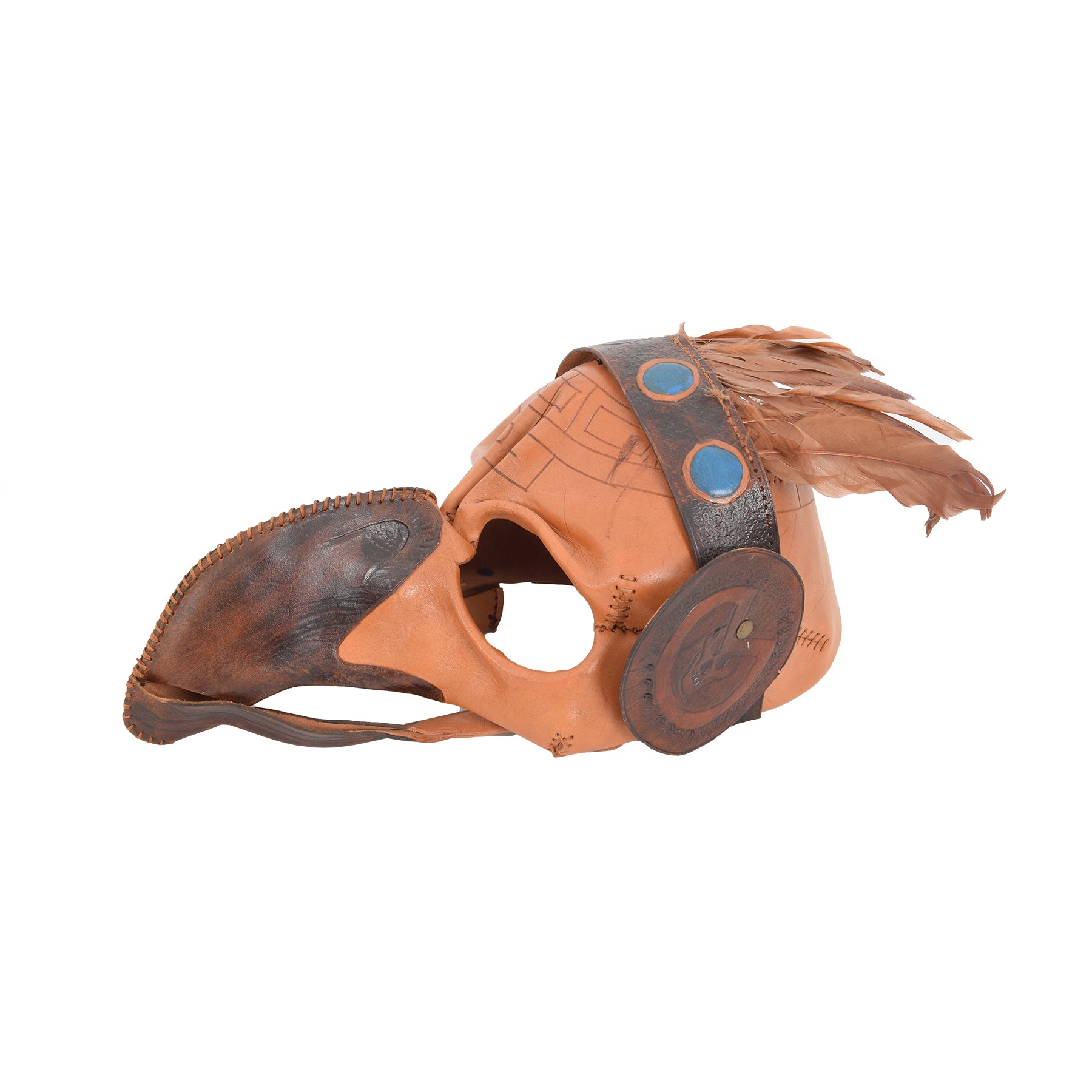 Full Face Halloween Leather Parrot Mask