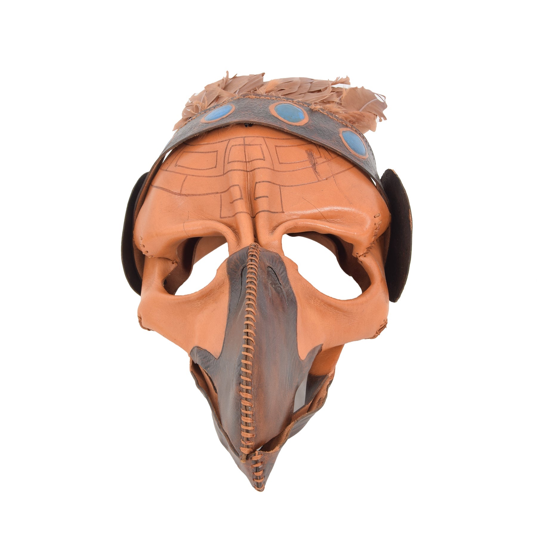 Full Face Halloween Leather Parrot Mask