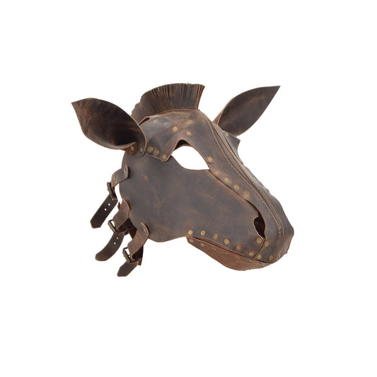 Full Face Horse Head Leather Mask