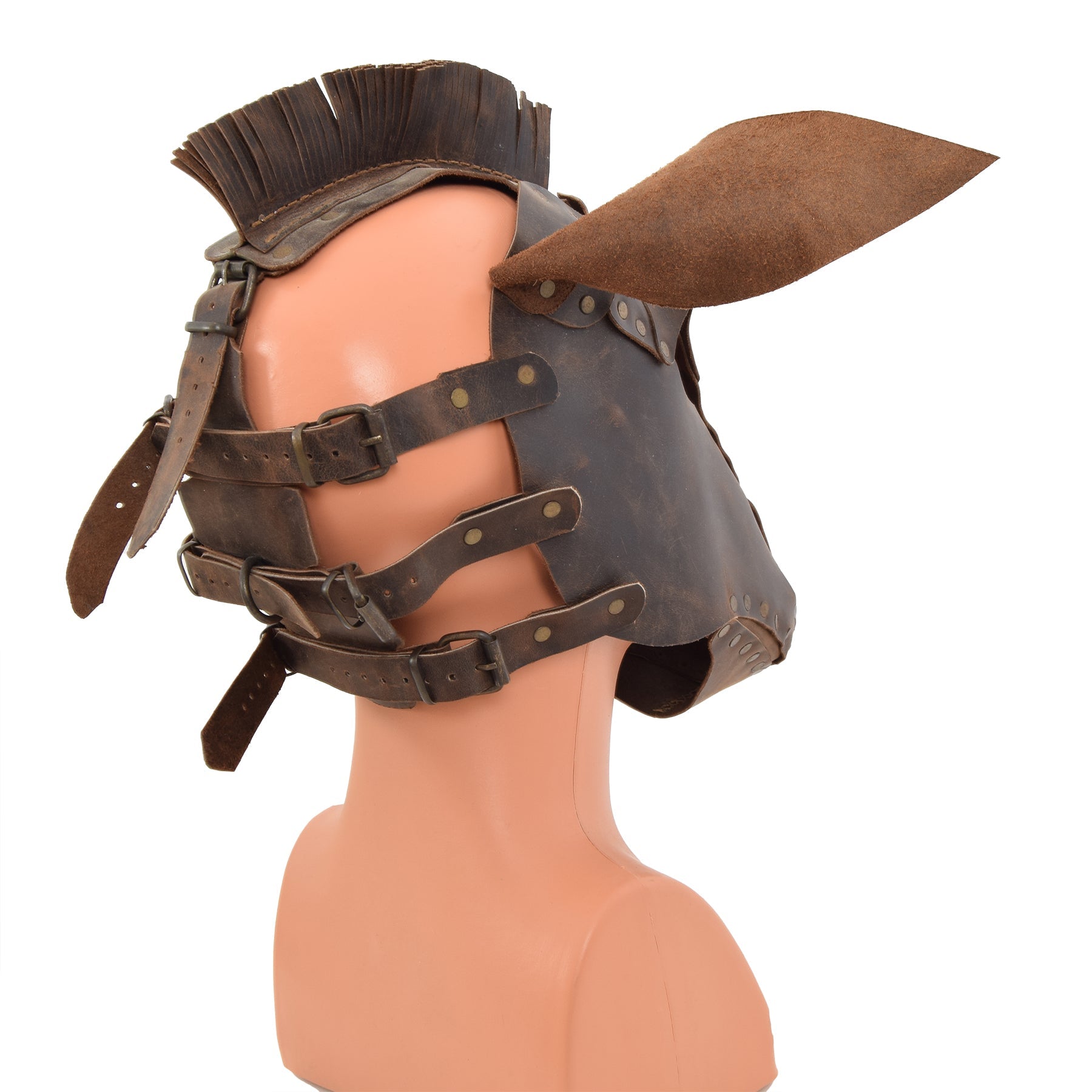 Full Face Horse Head Leather Mask