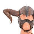 Full Face Wearable Horned Leather Mask