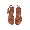 a pair of brown leather sandals