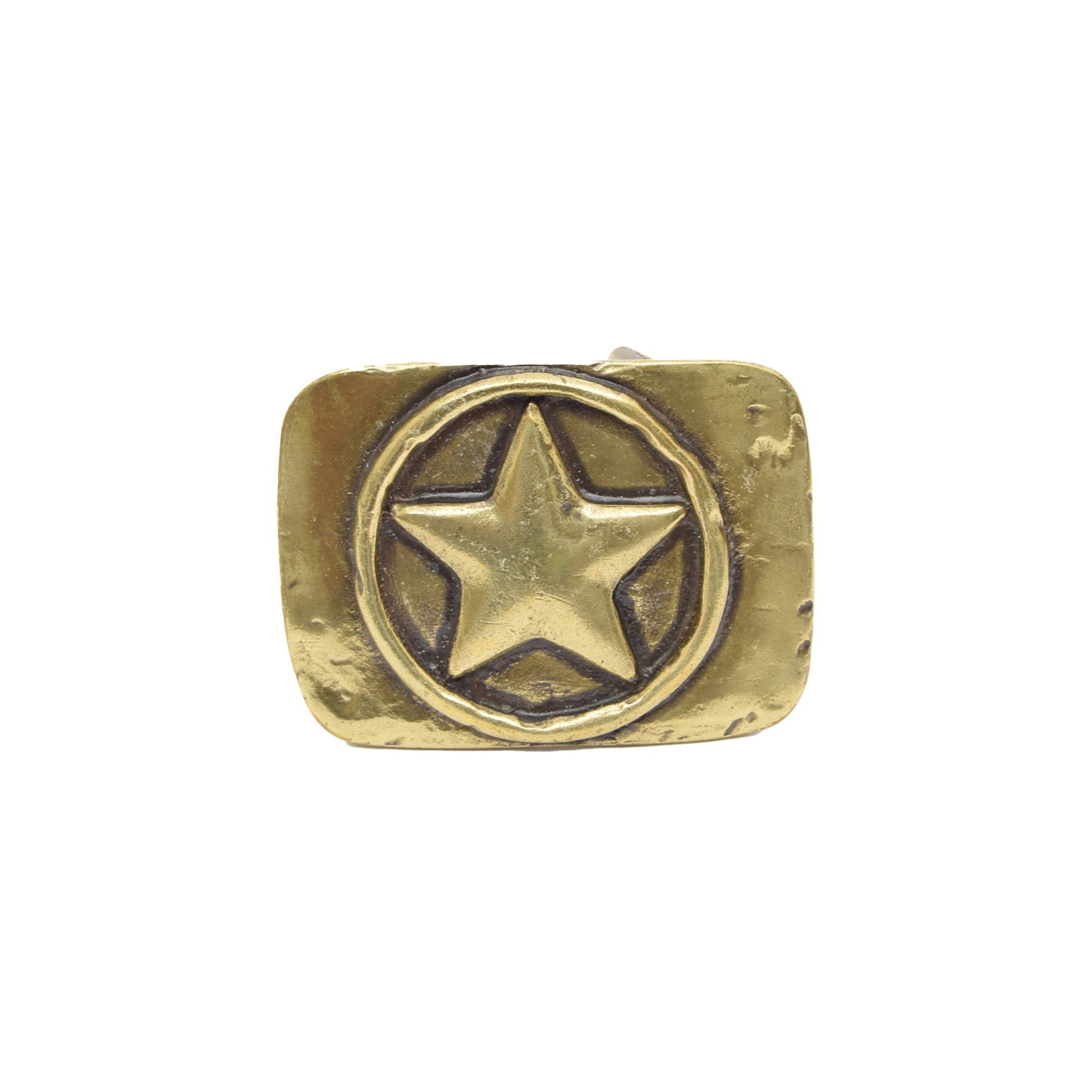 Gold Toned Removable Metal Belt Buckle Army Star