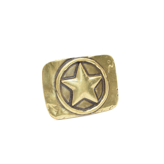 Gold Toned Removable Metal Belt Buckle Army Star