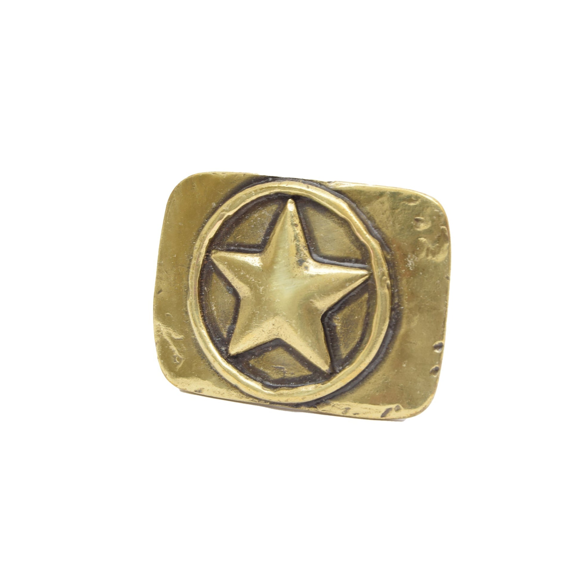 Gold Toned Removable Metal Belt Buckle Army Star