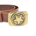 Gold Toned Removable Metal Belt Buckle Army Star