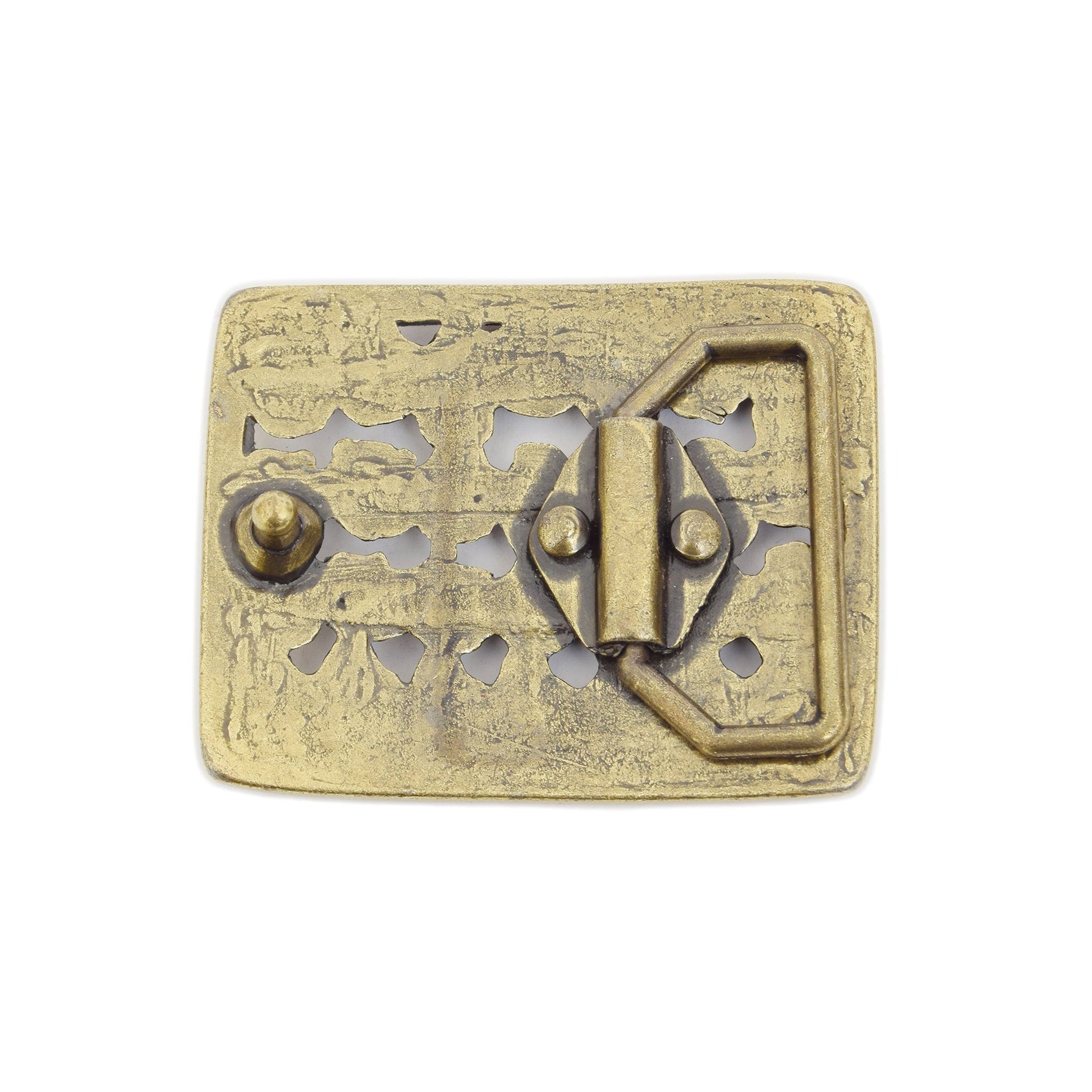 Gold Toned Removable Metal Belt Buckle Buckaroo