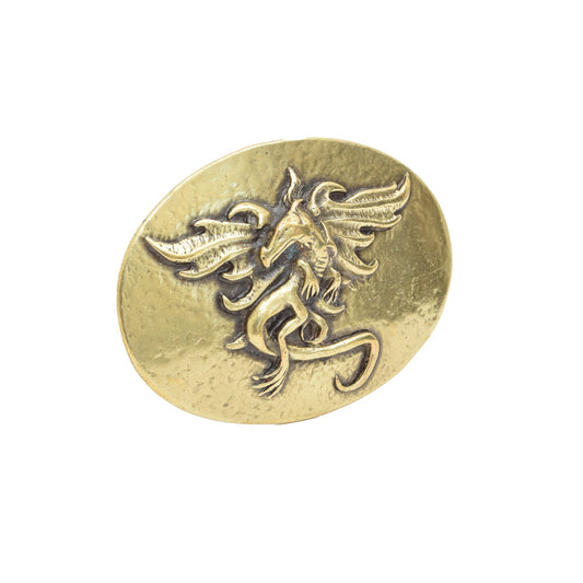 Gold Toned Removable Metal Belt Buckle Gold Dragon