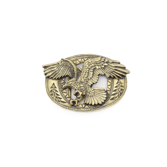 Gold Toned Removable Metal Belt Buckle Flying Eagle