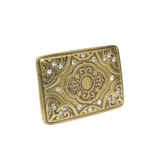 Gold Toned Removable Metal Belt Buckle Heritage Square