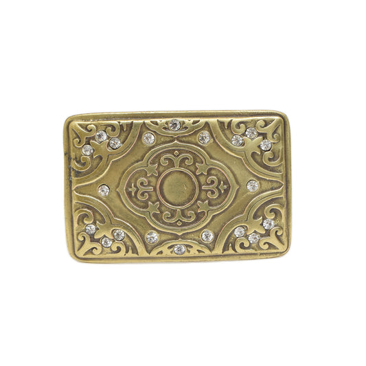 Gold Toned Removable Metal Belt Buckle Heritage Square