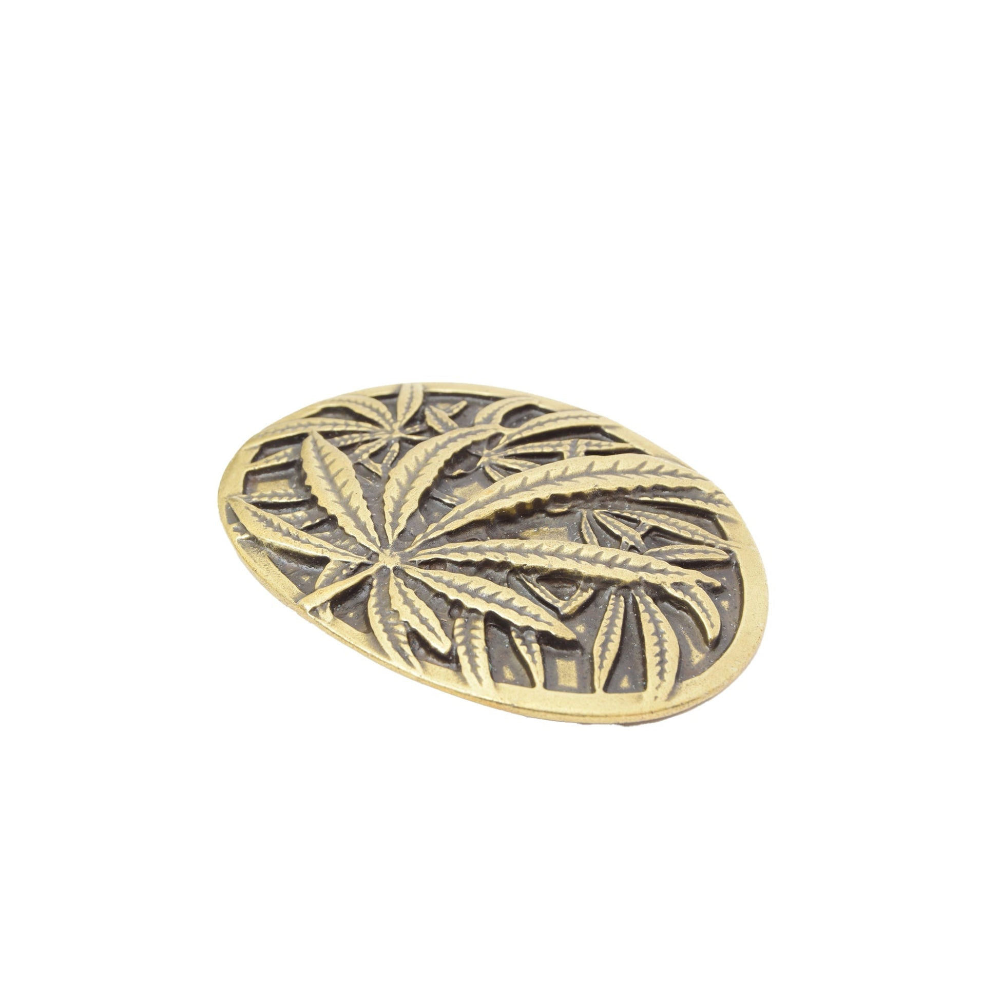 Gold Toned Removable Metal Belt Buckle Timeless Leaf