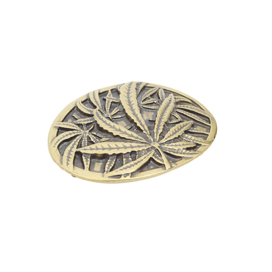 Gold Toned Removable Metal Belt Buckle Timeless Leaf