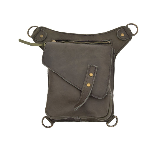 Gray Leather Belt Bag Elowen