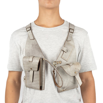 Gray Shoulder Leather Holster With Pocket Regulus