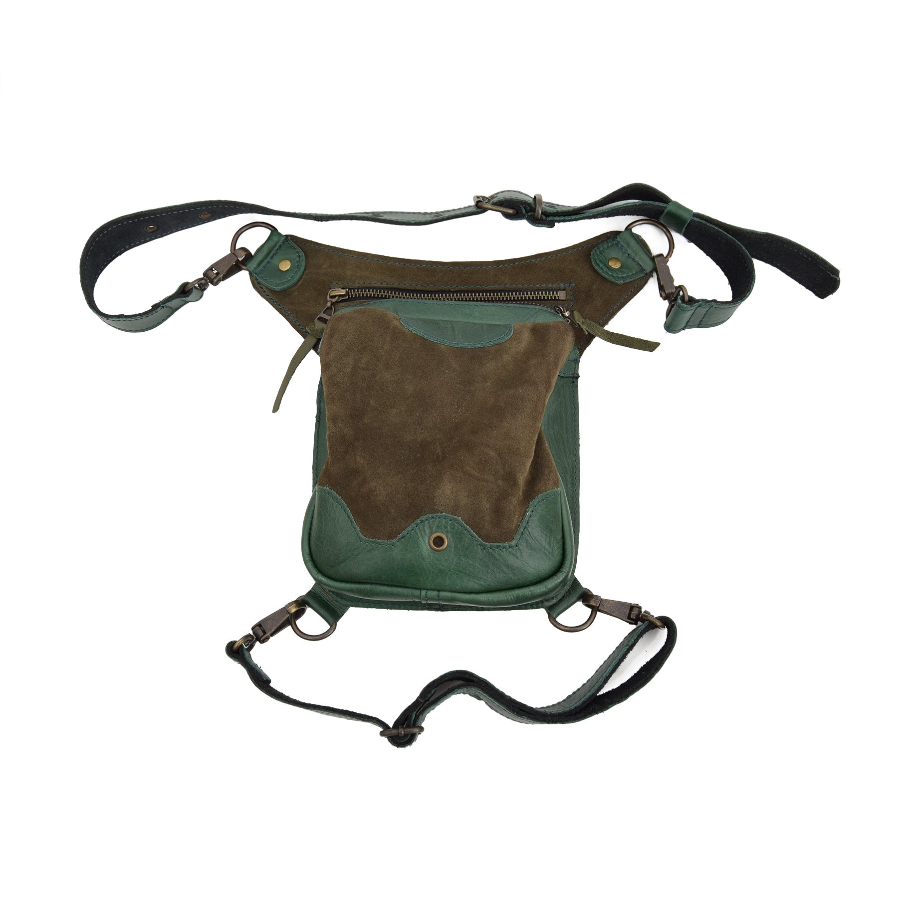 Green Leather Belt Bag Calypso