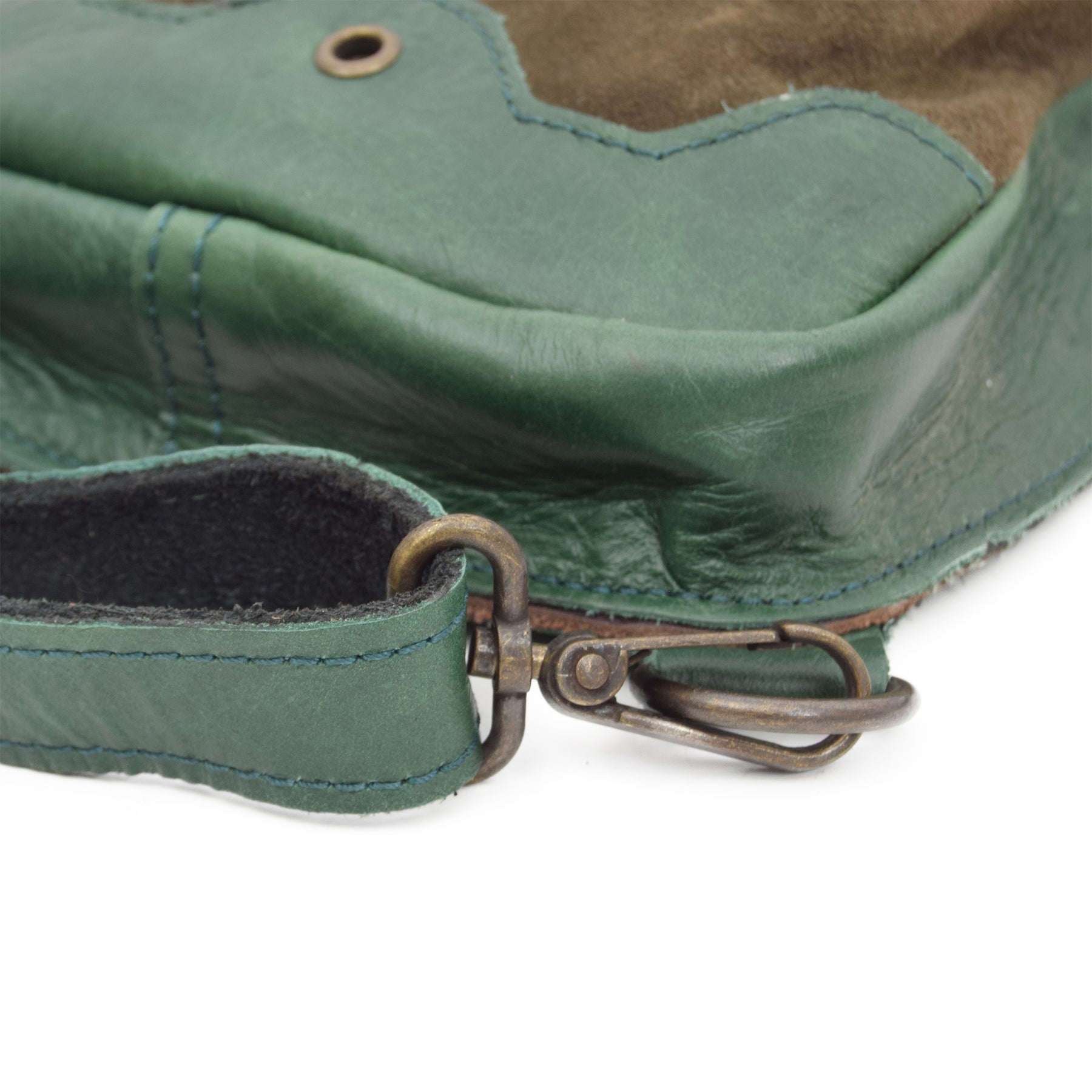 Green Leather Belt Bag Calypso