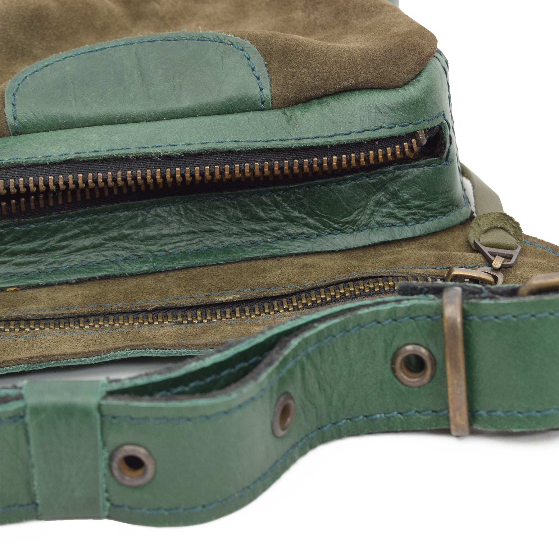 Green Leather Belt Bag Calypso