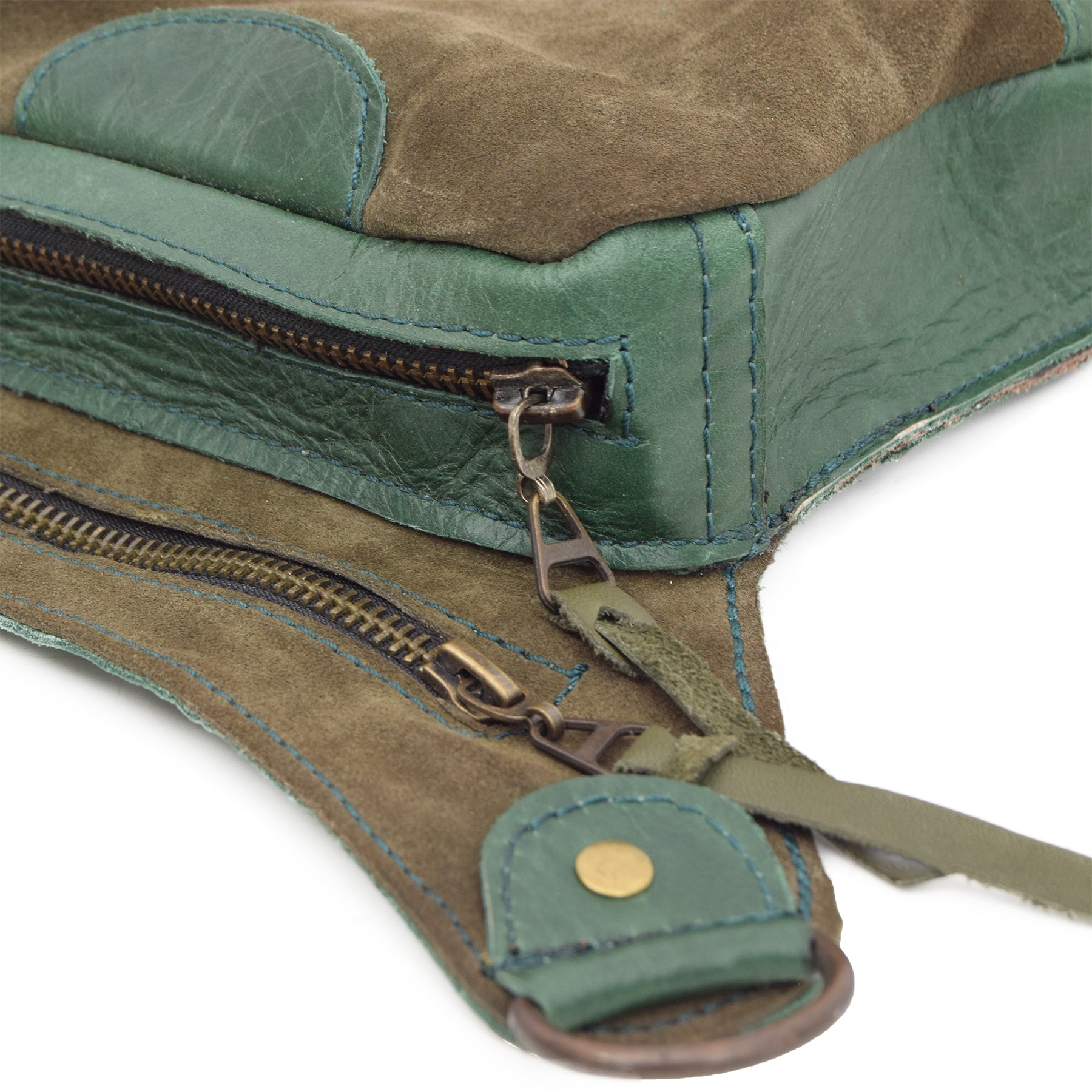 Green Leather Belt Bag Calypso