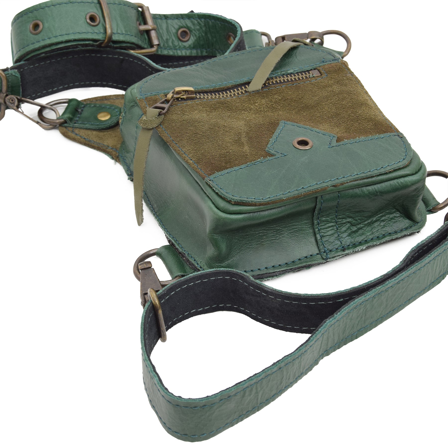 Green Leather Belt Bag Quilla