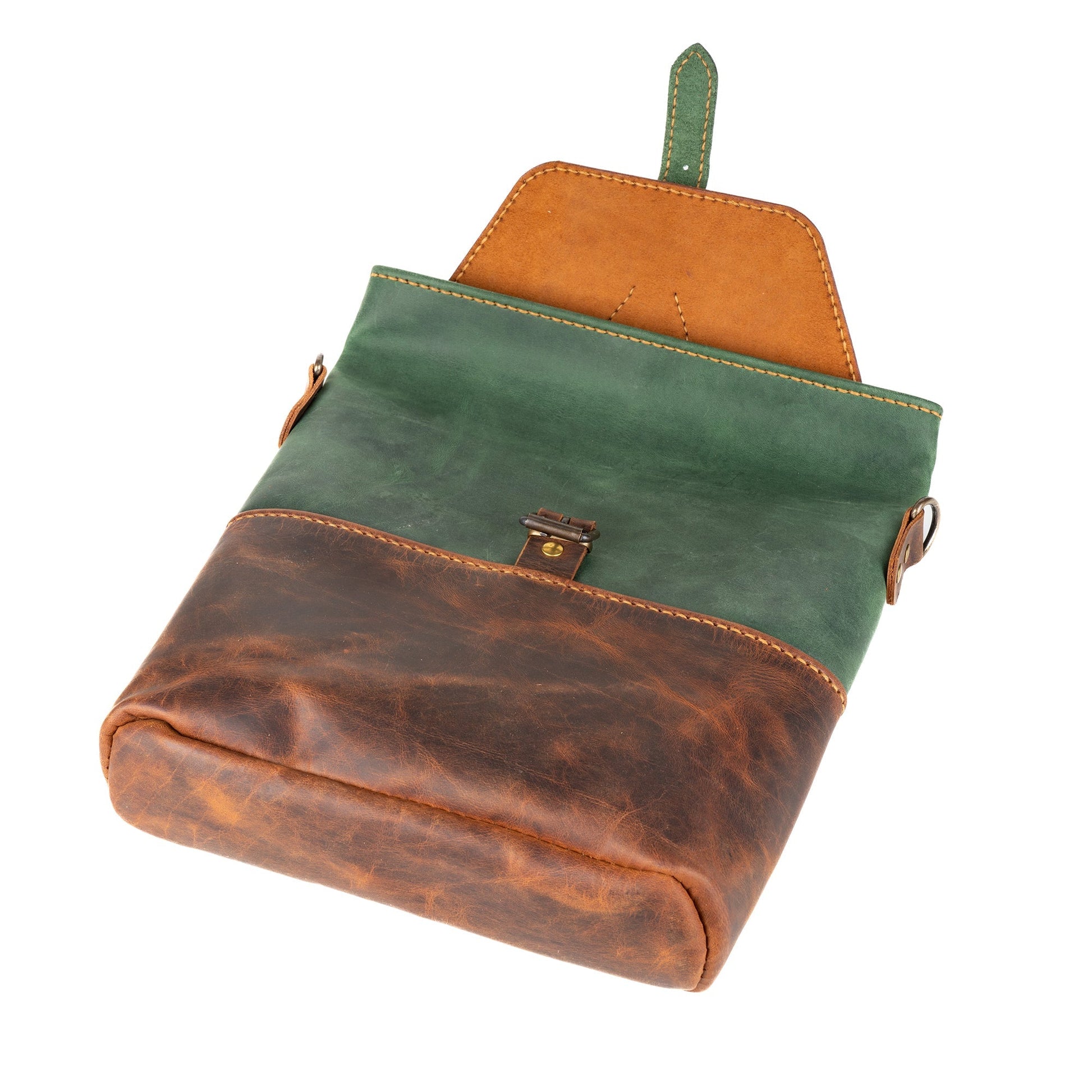 Green Leather Crossbody Bag Phaselis