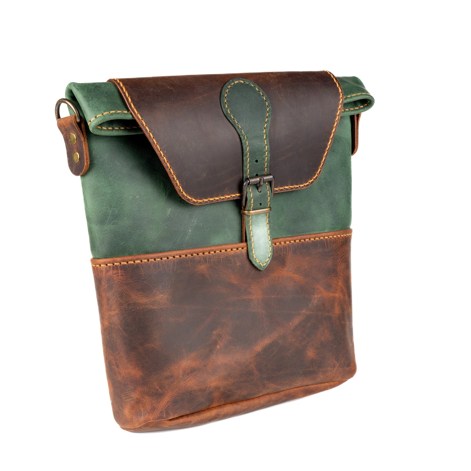 Green Leather Crossbody Bag Phaselis