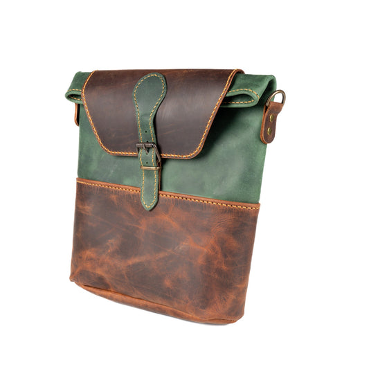 Green Leather Crossbody Bag Phaselis