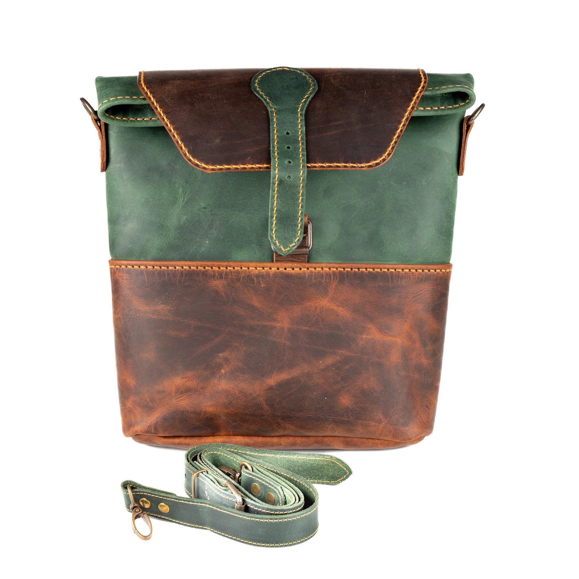 Green Leather Crossbody Bag Phaselis